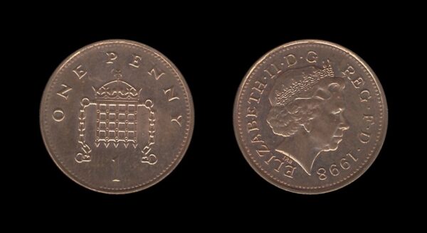 United Kingdom Velika Britanija 1 Penny 1998 – Elizabeth II