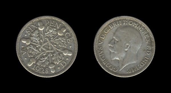 United Kingdom Velika Britanija 6 Pence 1928 – George V