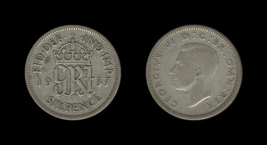 United Kingdom Velika Britanija 6 Pence 1937 – George VI