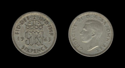 United Kingdom Velika Britanija 6 Pence 1943 – George VI