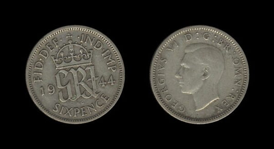 United Kingdom Velika Britanija 6 Pence 1944 – George VI