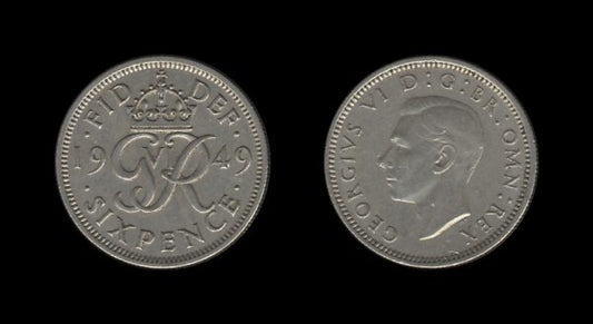 United Kingdom Velika Britanija 6 Pence 1949 – George VI