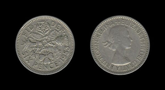 United Kingdom Velika Britanija 6 Pence 1953 – Elizabeth II