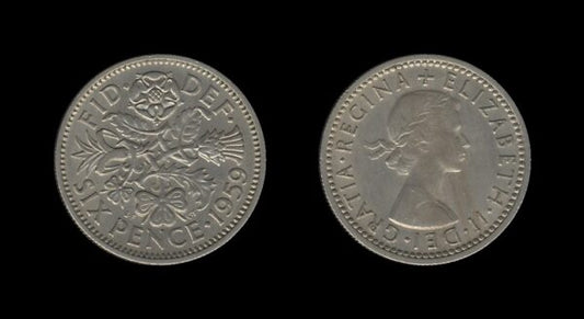 United Kingdom Velika Britanija 6 Pence 1959 – Elizabeth II