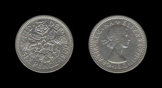 United Kingdom Velika Britanija 6 Pence 1960 – Elizabeth II