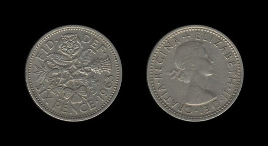 United Kingdom Velika Britanija 6 Pence 1963 – Elizabeth II