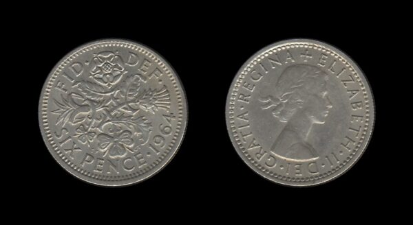 United Kingdom Velika Britanija 6 Pence 1964 – Elizabeth II