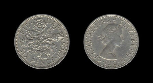 United Kingdom Velika Britanija 6 Pence 1965 – Elizabeth II