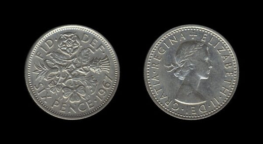 United Kingdom Velika Britanija 6 Pence 1967 – Elizabeth II