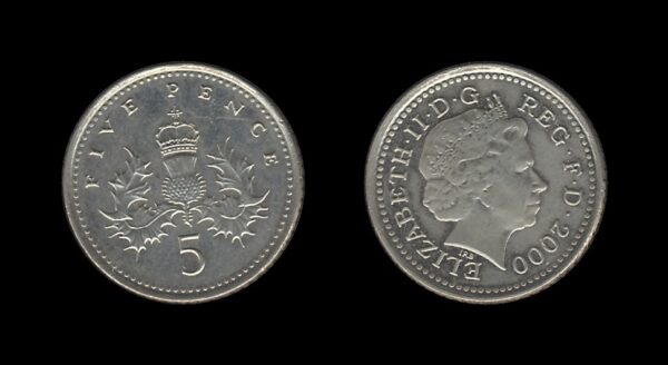 United Kingdom Velika Britanija 5 Pence 2000 – Elizabeth II