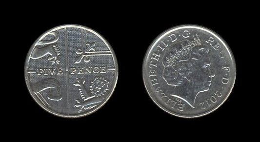 United Kingdom Velika Britanija 5 Pence 2012 – Elizabeth II