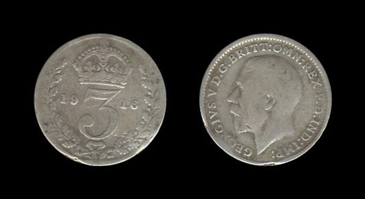 United Kingdom Velika Britanija 3 Pence 1916 – George V