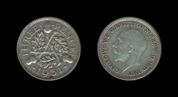 United Kingdom Velika Britanija 3 Pence 1931 – George V