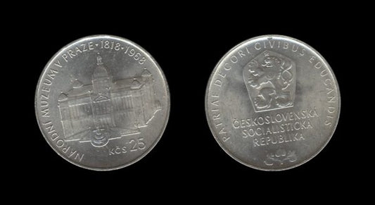 Czechoslovakia Čehoslovačka 25 Korun 1968 – Prague National Museum