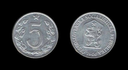 Czechoslovakia Čehoslovačka 5 Haléřů 1966