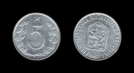 Czechoslovakia Čehoslovačka 5 Haléřů 1967