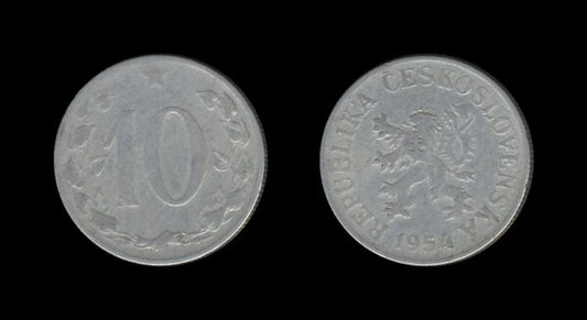 Czechoslovakia Čehoslovačka 10 Haléřů 1954