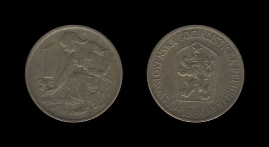 Czechoslovakia Čehoslovačka 1 Koruna 1969