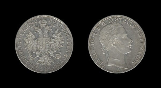 Austria-Hungary Austro-Ugarska Austria 1 Florin 1860 A – Francis Joseph I