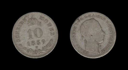 Austria-Hungary Austro-Ugarska Austria 10 Kreutzer 1859 V – Francis Joseph I