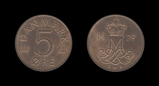 Denmark Danska 5 Ore 1978 – Margrethe II