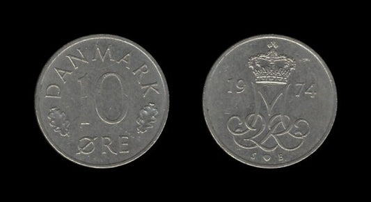 Denmark Danska 10 Ore 1974 – Margrethe II