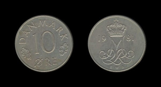 Denmark Danska 10 Ore 1981 – Margrethe II