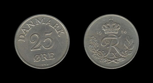 Denmark Danska 25 Ore 1956 – Frederick IX