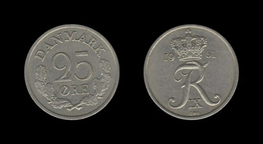 Denmark Danska 25 Ore 1961 – Frederick IX