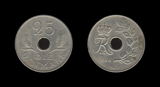 Denmark Danska 25 Ore 1966 – Frederick IX