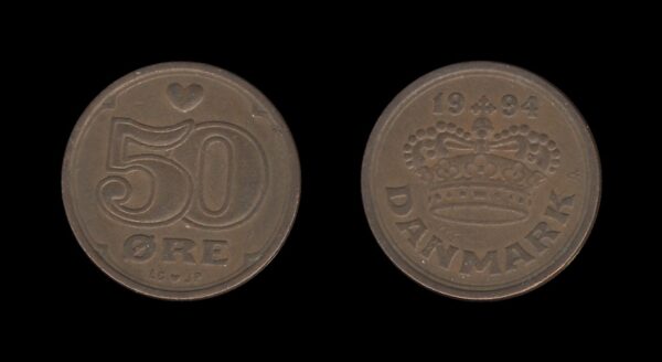 Denmark Danska 50 Ore 1994 – Margrethe II