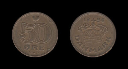 Denmark Danska 50 Ore 1994 – Margrethe II