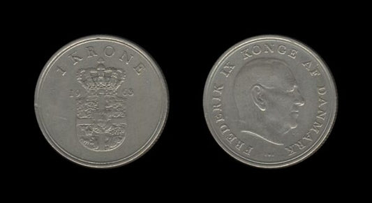 Denmark Danska 1 Krone 1963 – Frederick IX