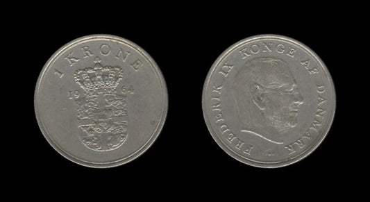 Denmark Danska 1 Krone 1964 – Frederick IX