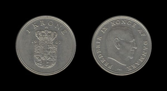 Denmark Danska 1 Krone 1967 – Frederick IX