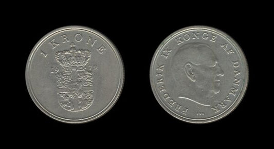 Denmark Danska 1 Krone 1972 – Frederick IX