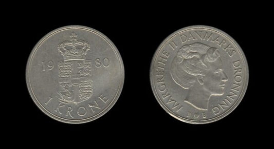 Denmark Danska 1 Krone 1980 – Margrethe II