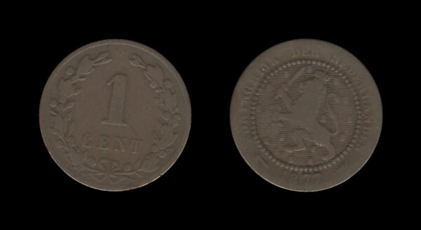 Netherlands Nizozemska 1 Cent 1877 – Willem III