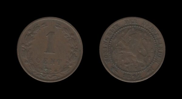 Netherlands Nizozemska 1 Cent 1892 – Wilhelmina