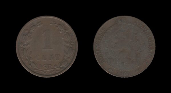 Netherlands Nizozemska 1 Cent 1901 – Wilhelmina