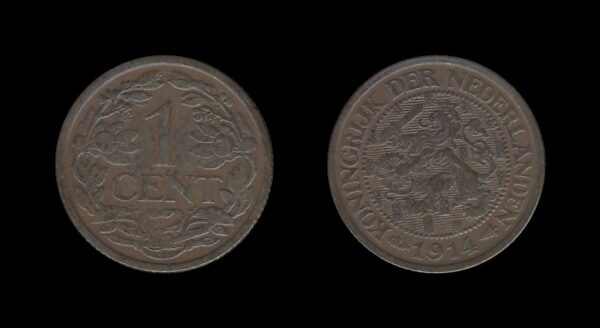 Netherlands Nizozemska 1 Cent 1914 – Wilhelmina