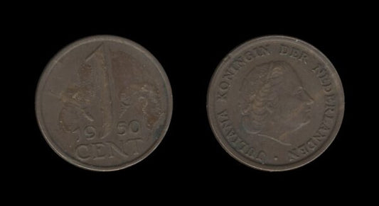 Netherlands Nizozemska 1 Cent 1950 – Juliana