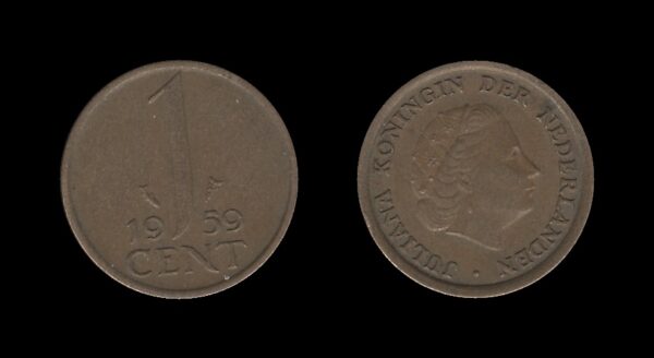 Netherlands Nizozemska 1 Cent 1959 – Juliana