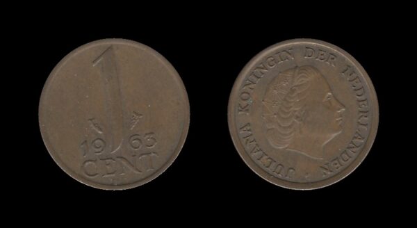 Netherlands Nizozemska 1 Cent 1963 – Juliana