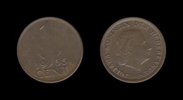 Netherlands Nizozemska 1 Cent 1966 – Juliana