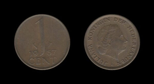 Netherlands Nizozemska 1 Cent 1967 – Juliana