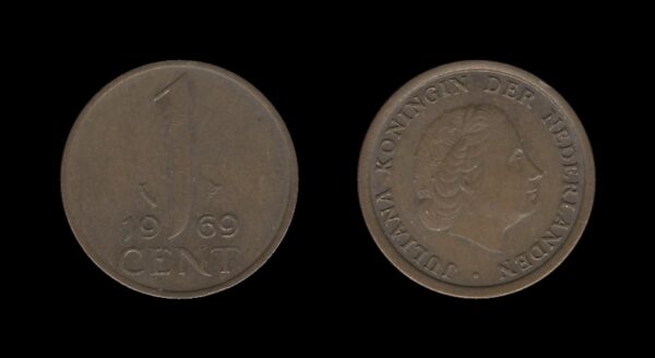 Netherlands Nizozemska 1 Cent 1969 – Juliana