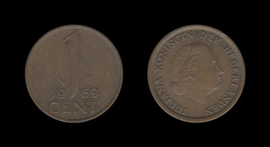 Netherlands Nizozemska 1 Cent 1969 – Juliana