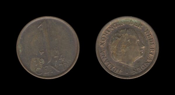 Netherlands Nizozemska 1 Cent 1974 – Juliana