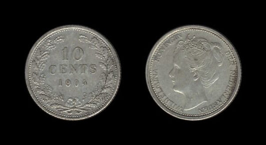 Netherlands Nizozemska 10 Cents 1904 – Wilhelmina